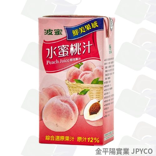 波蜜 水蜜桃汁 鋁箔300ml*24入(6入組)