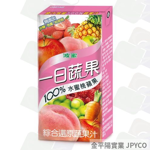 波蜜 一日蔬果水蜜桃蘋果蔬果汁 160ml*24入