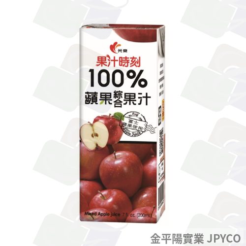 光泉 果汁時刻蘋果綜合果汁 鋁箔200ml*24入
