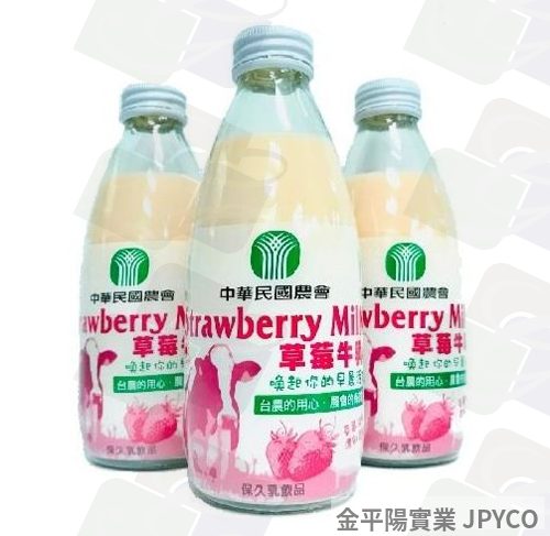 台農 草莓調味乳 玻璃250ml*24入