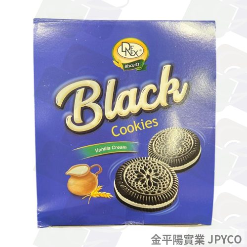 (缺貨)DENEX 黑餅夾心餅乾-香草口味 50g*12條